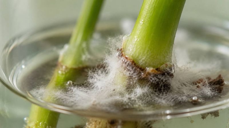 Close-up of mold on a propagation setup