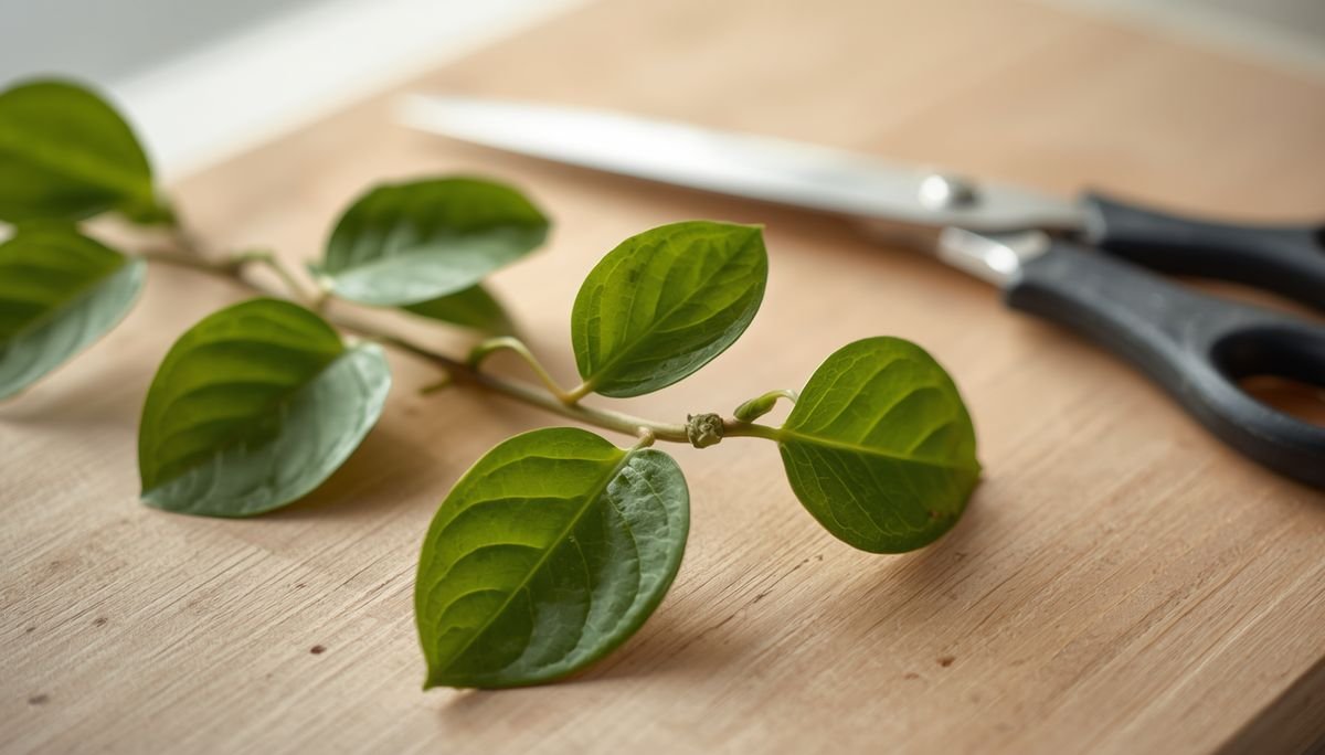 A pothos vine on a board with the nodes clearly visible